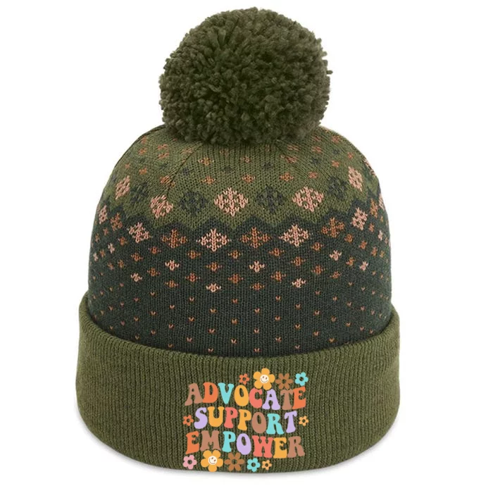 Advocate Support Empower Groovy Social Worker The Baniff Cuffed Pom Beanie