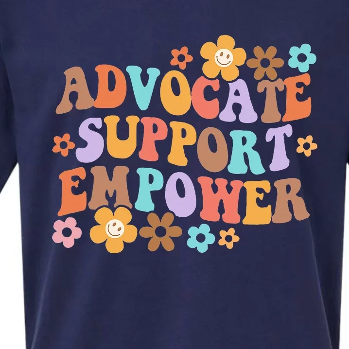 Advocate Support Empower Groovy Social Worker Sueded Cloud Jersey T-Shirt