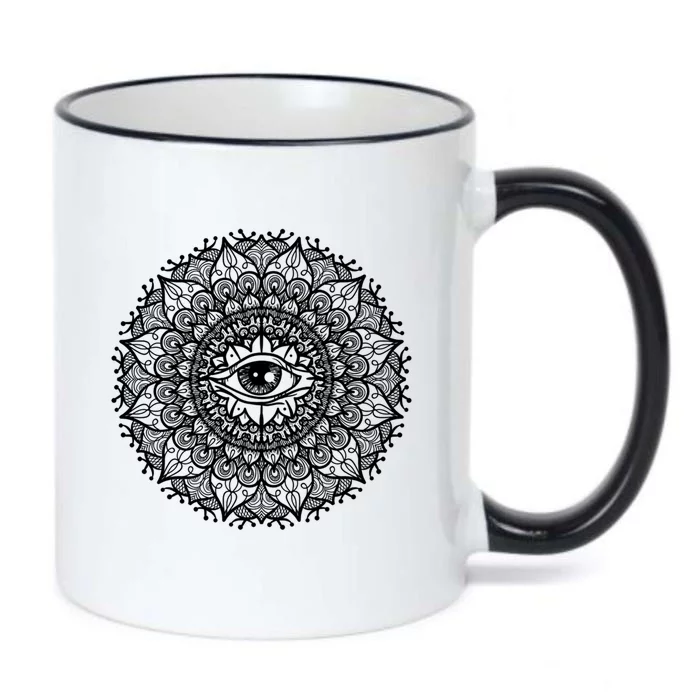 All Seeing Eye Mystic Dark Magic Dala Art Yoga Meditation Cool Gift Black Color Changing Mug