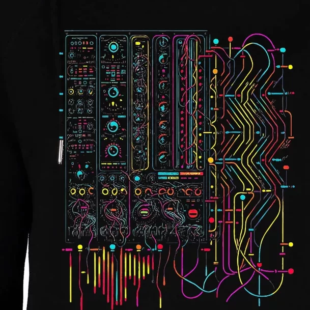 Analogue Synthesiser Electronic Music Modular Life Womens Funnel Neck Pullover Hood