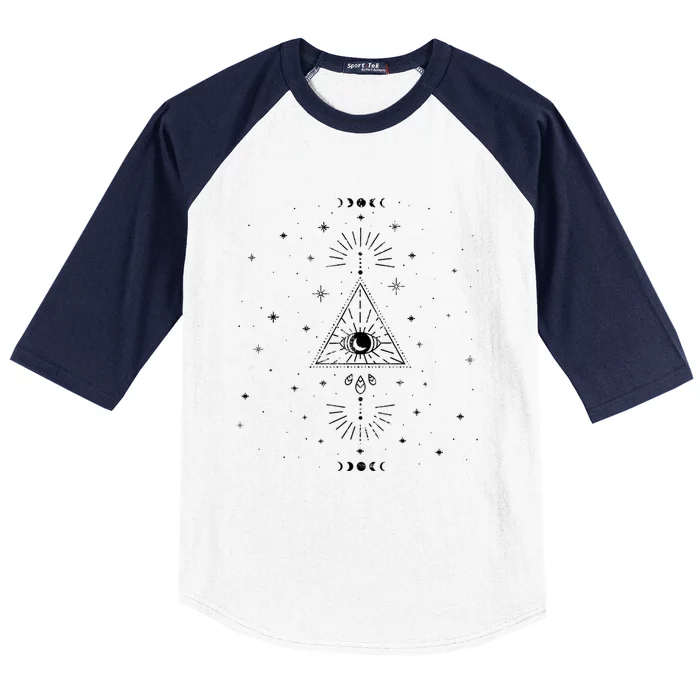 All Seeing Eye Alchemy Sun Moon Astrology Gift Baseball Sleeve Shirt