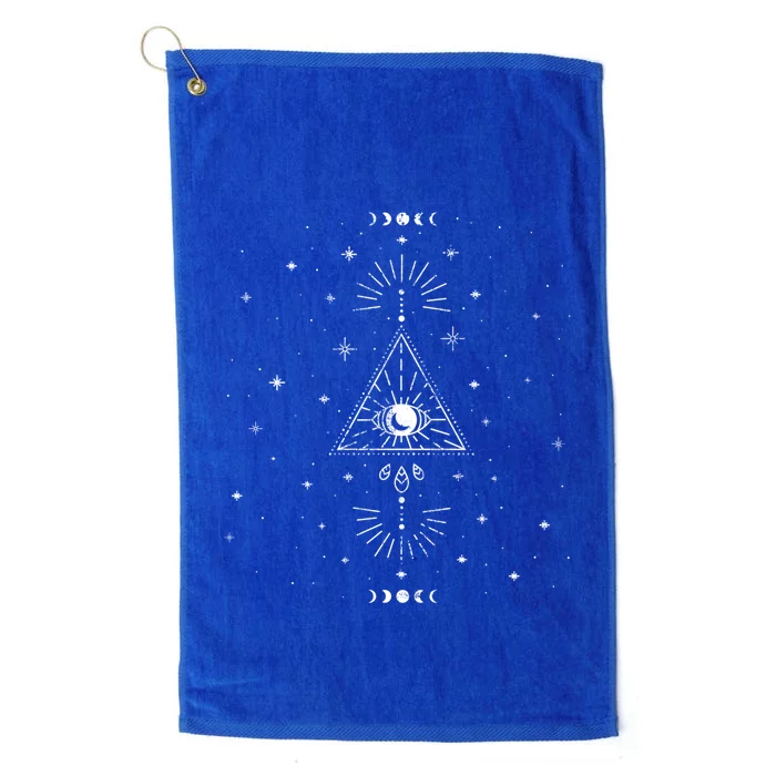 All Seeing Eye Alchemy Sun Moon Astrology Gift Platinum Collection Golf Towel