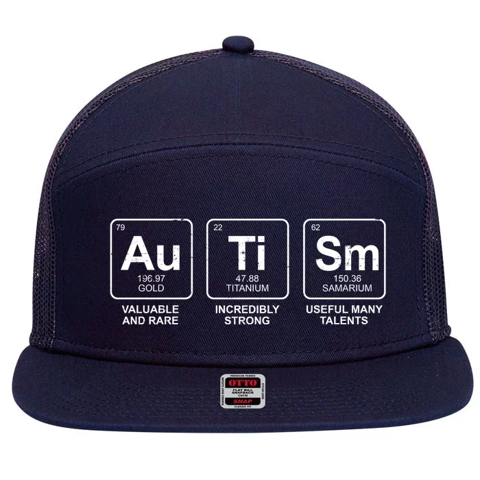 Autism Strong Element Awareness 7 Panel Mesh Trucker Snapback Hat