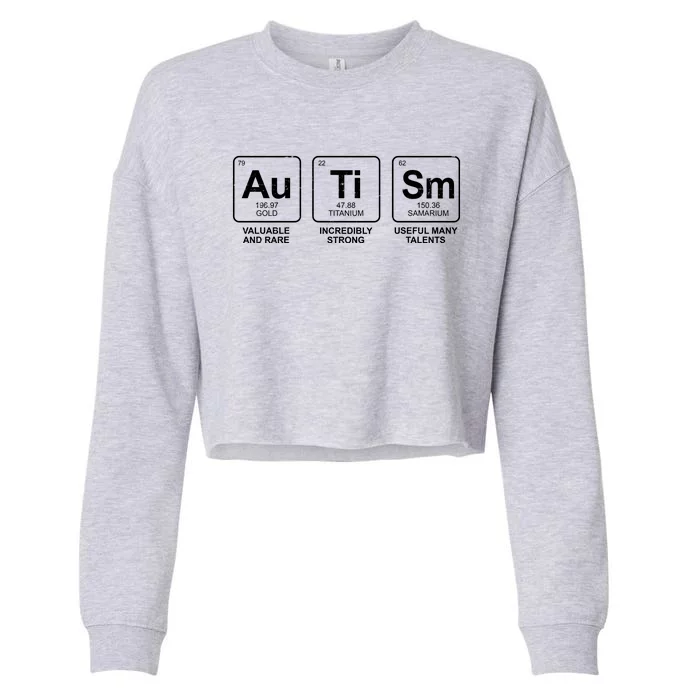 Autism Strong Element Awareness Cropped Pullover Crew