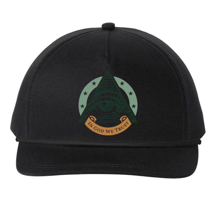 All Seeing Eye Providence In God We Trust Gift Snapback Five-Panel Rope Hat