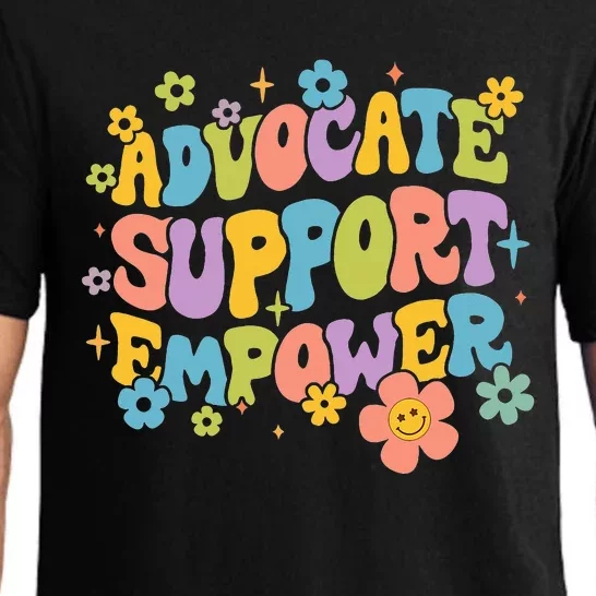 Advocate Support Empower Retro Social Worker Graduation MSW Pajama Set