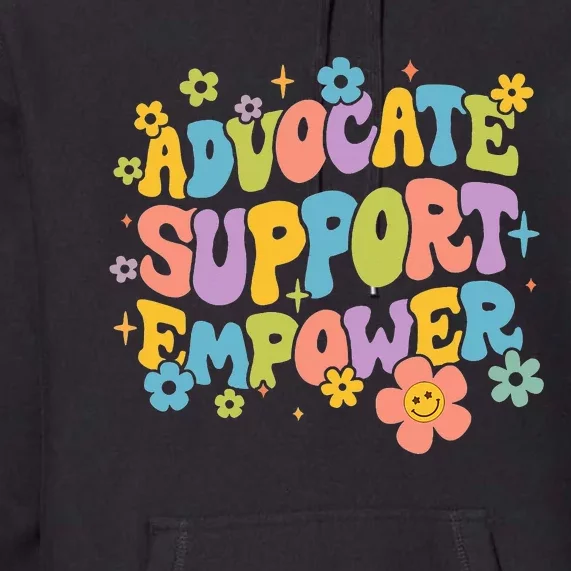 Advocate Support Empower Retro Social Worker Graduation MSW Premium Hoodie