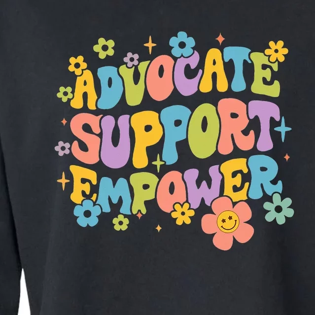 Advocate Support Empower Retro Social Worker Graduation MSW Cropped Pullover Crew