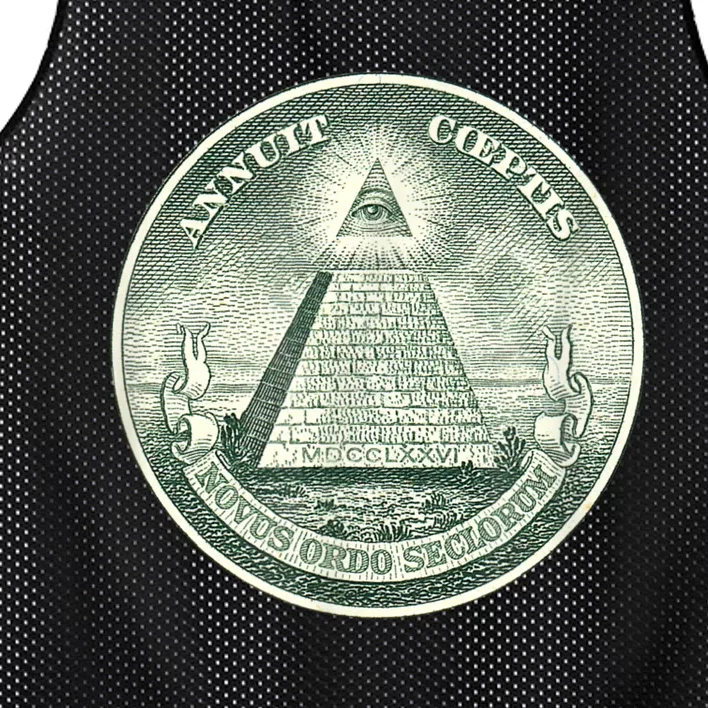 ALL SEEING EYE OF GOD DIVINE PROVIDENCE ILLUMINATI SEAL Mesh Reversible Basketball Jersey Tank