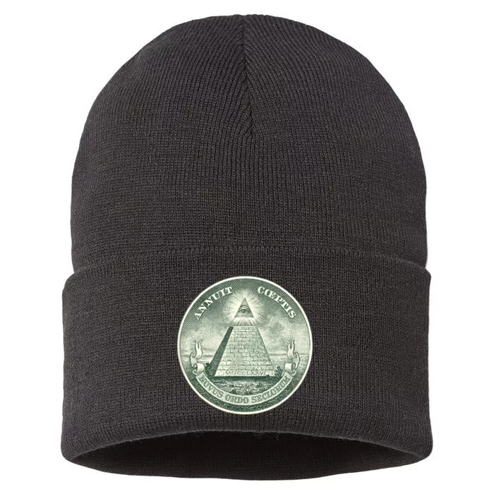 ALL SEEING EYE OF GOD DIVINE PROVIDENCE ILLUMINATI SEAL Sustainable Knit Beanie