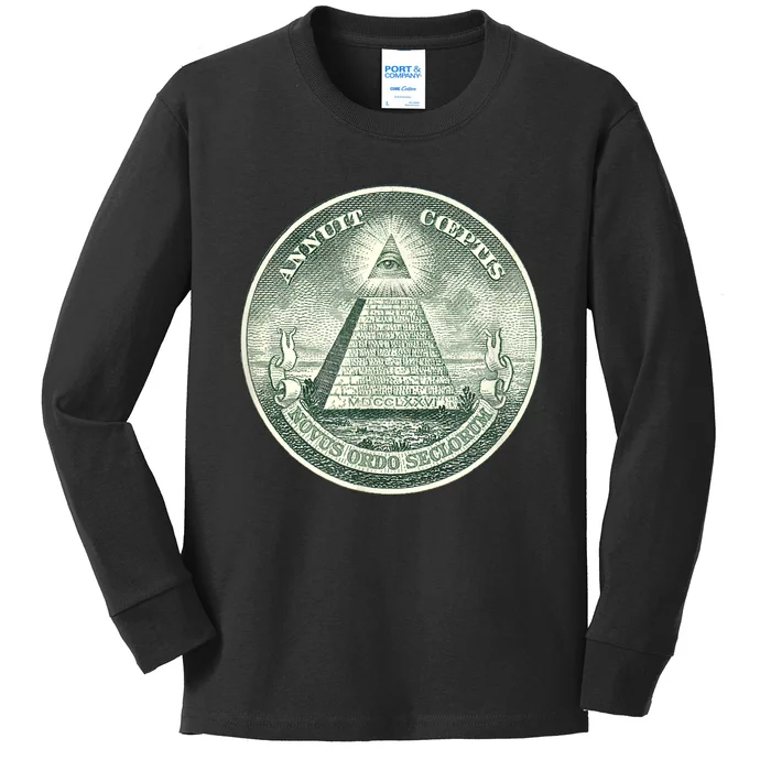 ALL SEEING EYE OF GOD DIVINE PROVIDENCE ILLUMINATI SEAL Kids Long Sleeve Shirt