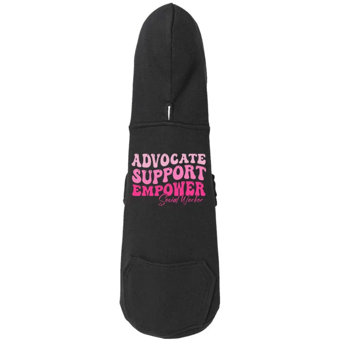 Advocate Support Empower Groovy Social Worker Graduation Msw Doggie 3-End Fleece Hoodie