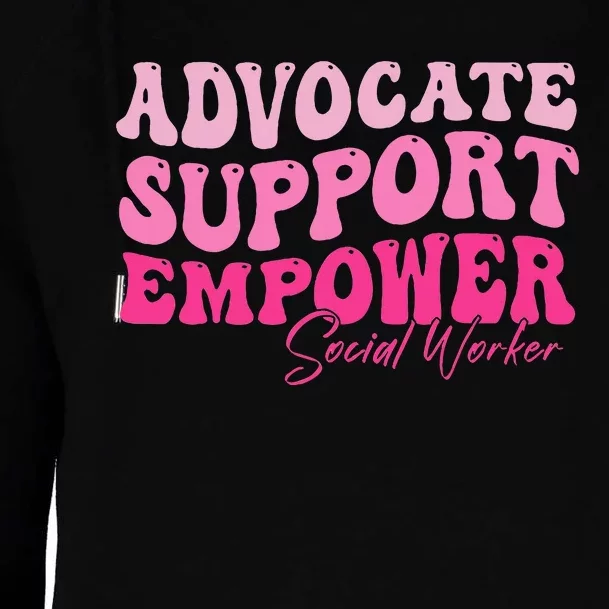 Advocate Support Empower Groovy Social Worker Graduation Msw Womens Funnel Neck Pullover Hood