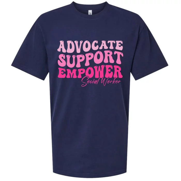 Advocate Support Empower Groovy Social Worker Graduation Msw Sueded Cloud Jersey T-Shirt