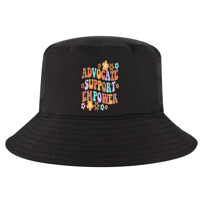 Advocate Support Empower Groovy Social Worker Graduation MSW Cool Comfort Performance Bucket Hat