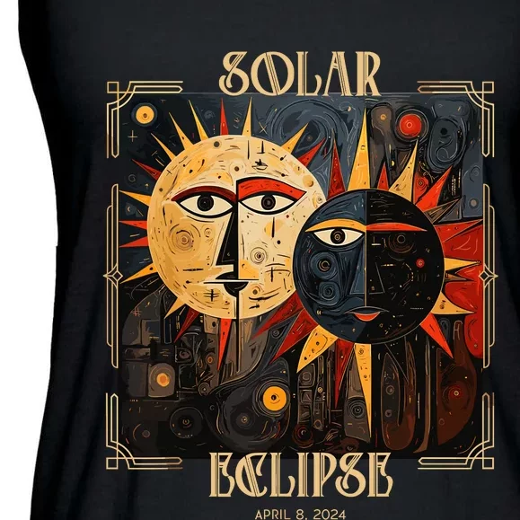 Art Solar Eclipse 2024 Sun Totality April 8th America Ladies Essential Flowy Tank