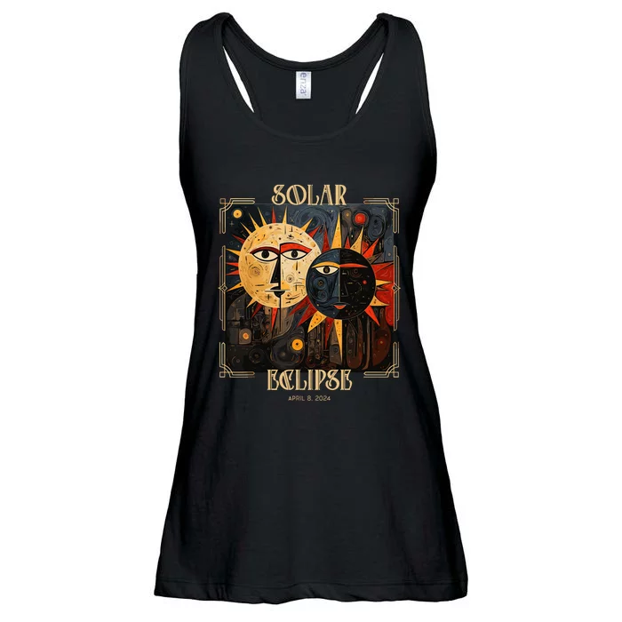 Art Solar Eclipse 2024 Sun Totality April 8th America Ladies Essential Flowy Tank