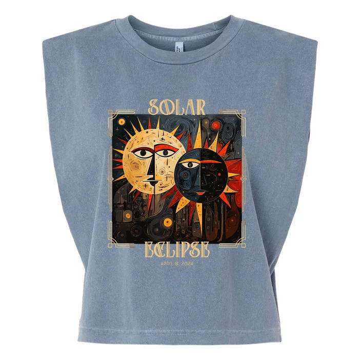 Art Solar Eclipse 2024 Sun Totality April 8th America Garment-Dyed Women's Muscle Tee