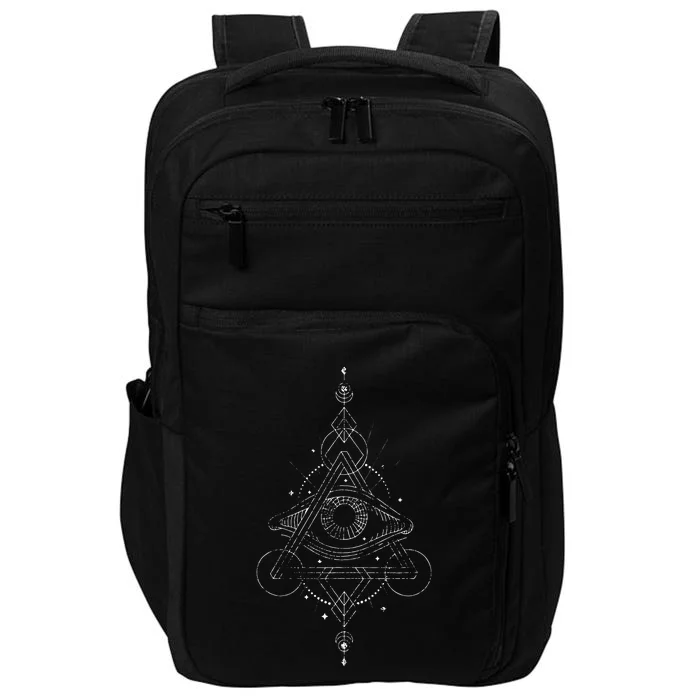 All Seeing Eye Blackcraft Alchemy Sun Moon Astrology Gift Impact Tech Backpack