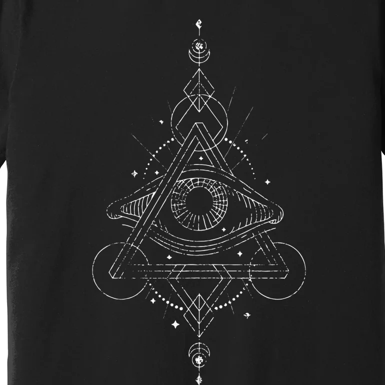 All Seeing Eye Blackcraft Alchemy Sun Moon Astrology Gift Premium T-Shirt