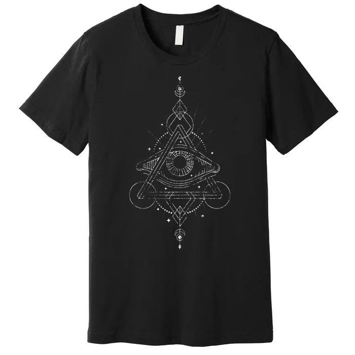 All Seeing Eye Blackcraft Alchemy Sun Moon Astrology Gift Premium T-Shirt