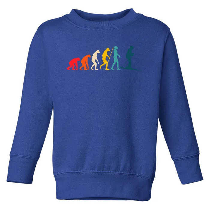 Alpine Ski Evolution Retro Vintage Slope Skiing Skier Cool Gift Toddler Sweatshirt