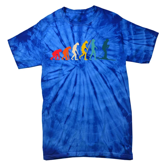 Alpine Ski Evolution Retro Vintage Slope Skiing Skier Cool Gift Tie-Dye T-Shirt