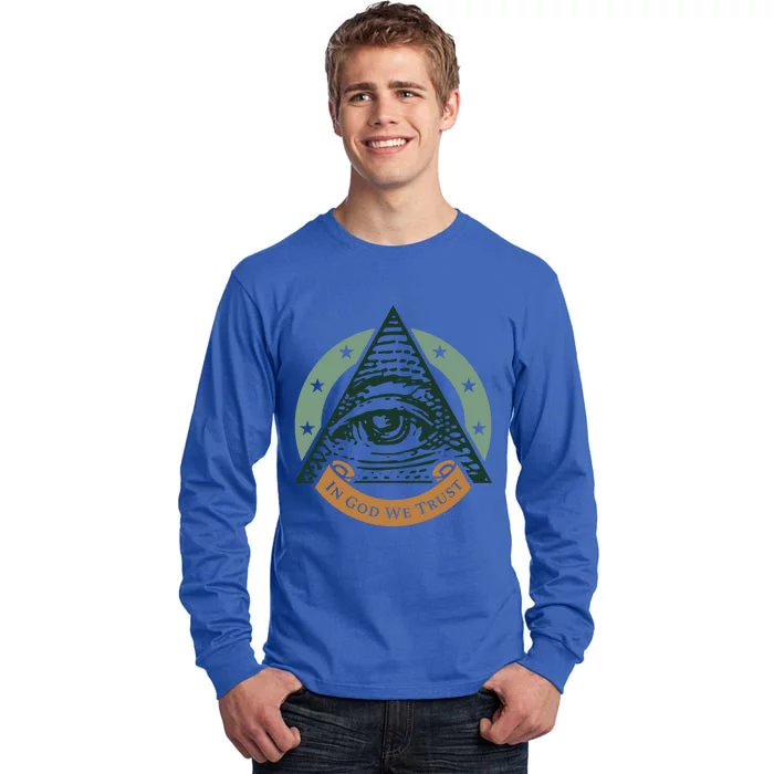 All Seeing Eye Providence In God We Trust Gift Tall Long Sleeve T-Shirt