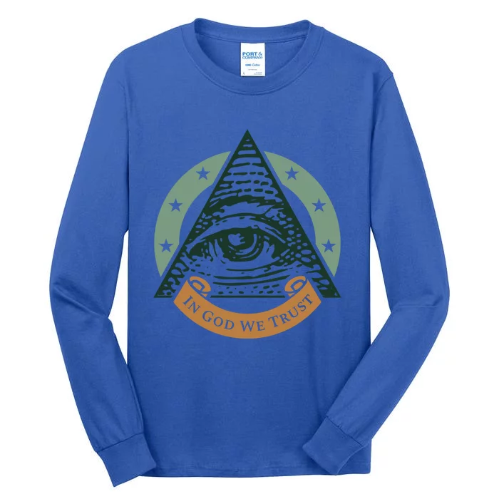 All Seeing Eye Providence In God We Trust Gift Tall Long Sleeve T-Shirt