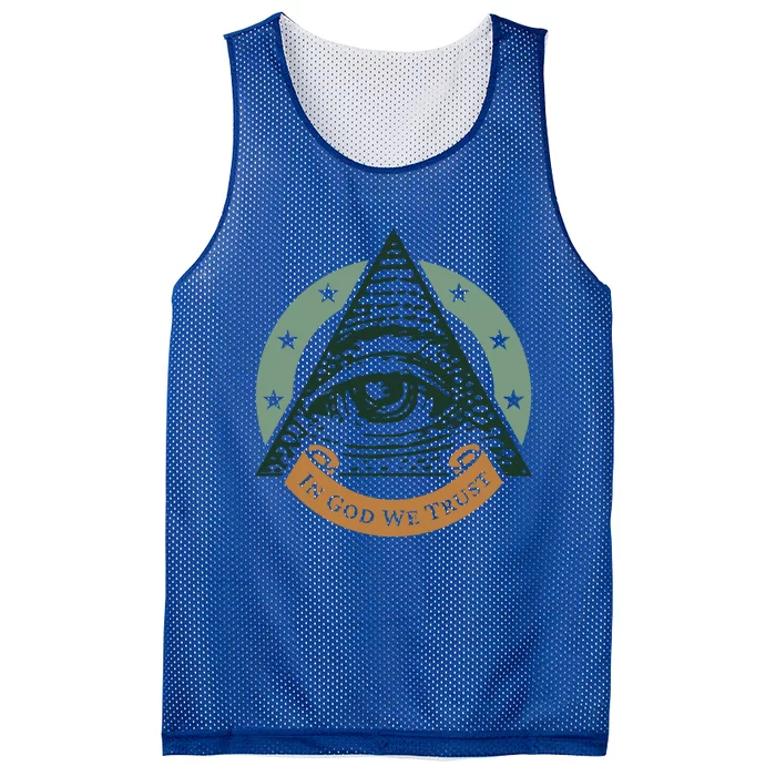 All Seeing Eye Providence In God We Trust Gift Mesh Reversible Basketball Jersey Tank