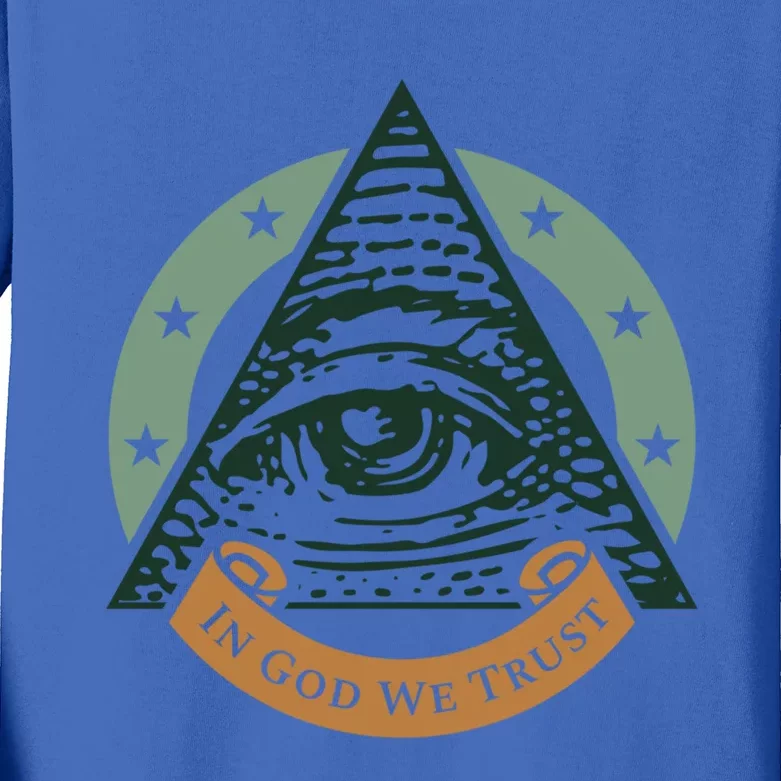 All Seeing Eye Providence In God We Trust Gift Kids Long Sleeve Shirt