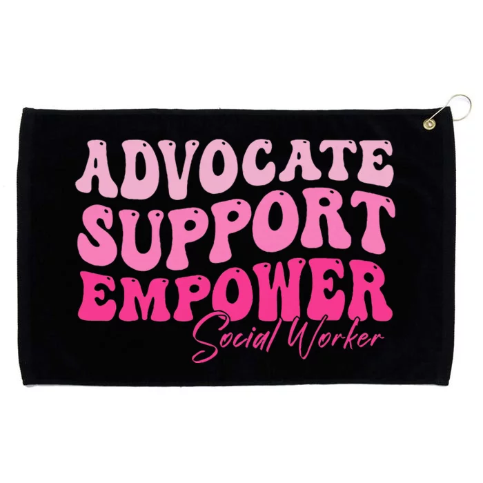 Advocate Support Empower Groovy Social Worker Grommeted Golf Towel