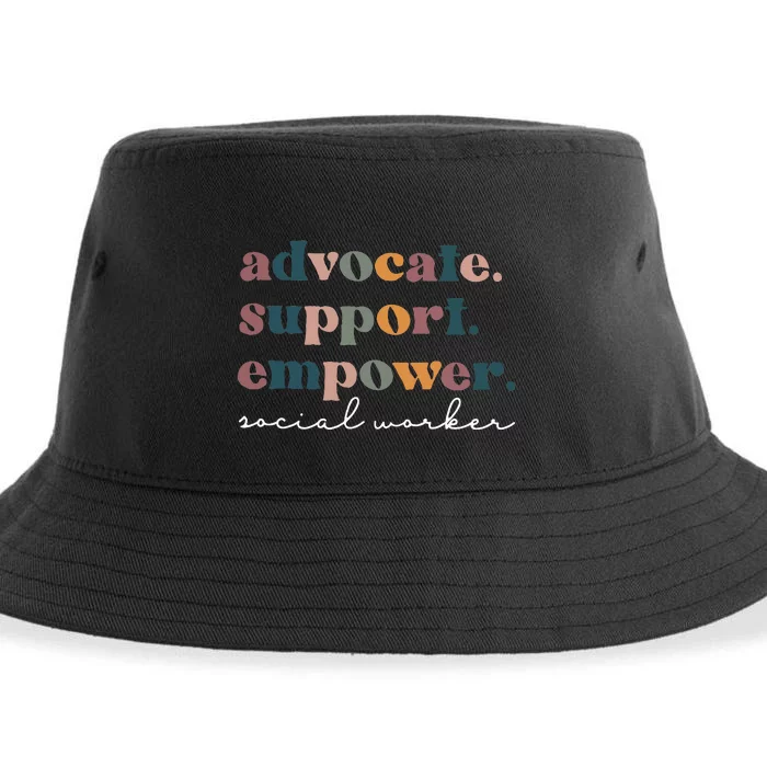 Advocate Support Empower Groovy Social Worker Graduation Msw Sustainable Bucket Hat