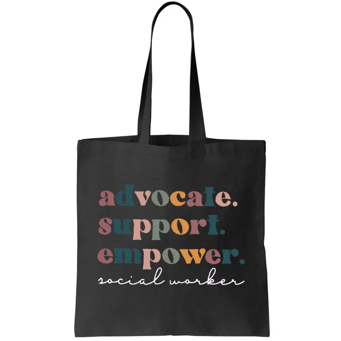 Advocate Support Empower Groovy Social Worker Graduation Msw Tote Bag