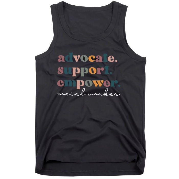 Advocate Support Empower Groovy Social Worker Graduation Msw Tank Top