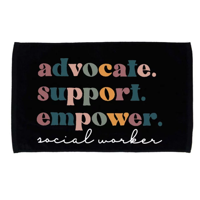 Advocate Support Empower Groovy Social Worker Graduation MSW Microfiber Hand Towel