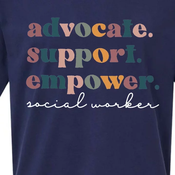 Advocate Support Empower Groovy Social Worker Graduation MSW Sueded Cloud Jersey T-Shirt