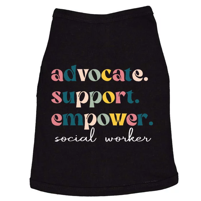 Advocate Support Empower Cute Social Worker Graduation Msw Doggie Tank