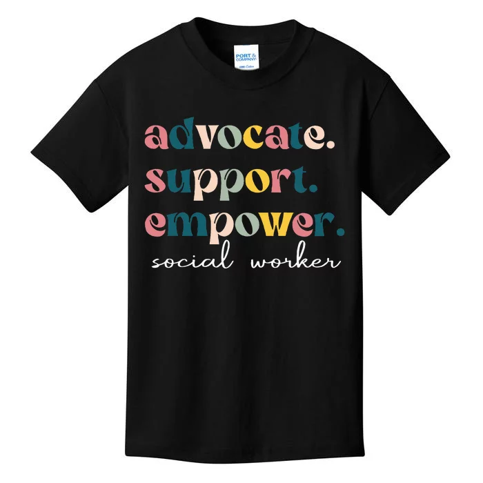 Advocate Support Empower Cute Social Worker Graduation Msw Kids T-Shirt