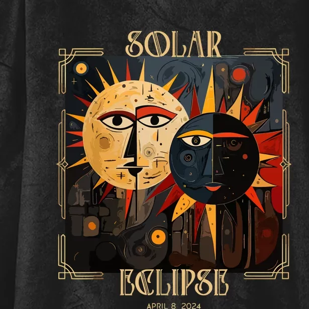 Art Solar Eclipse 2024 Sun Totality April 8th America Hooded Wearable Blanket