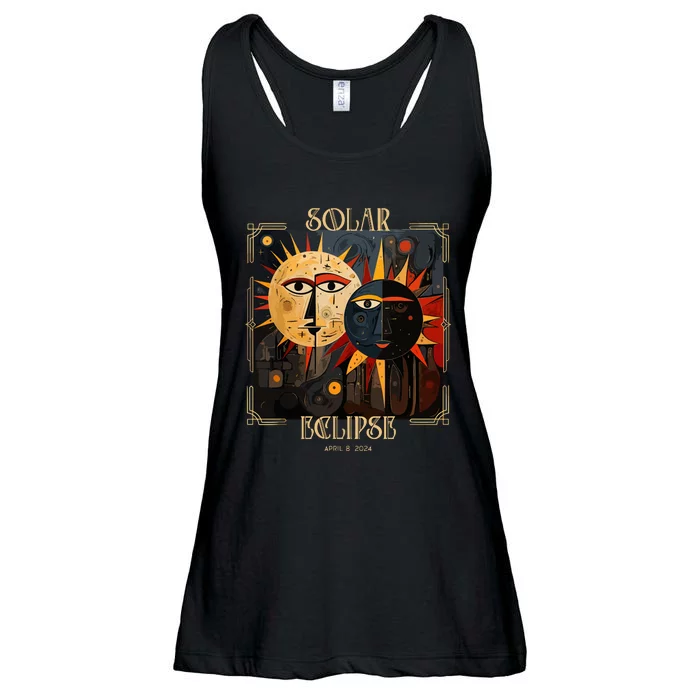 Art Solar Eclipse 2024 Sun Totality April 8th America Ladies Essential Flowy Tank