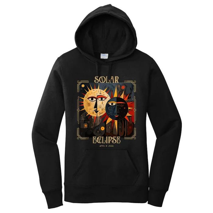 Art Solar Eclipse 2024 Sun Totality April 8th America Women's Pullover Hoodie