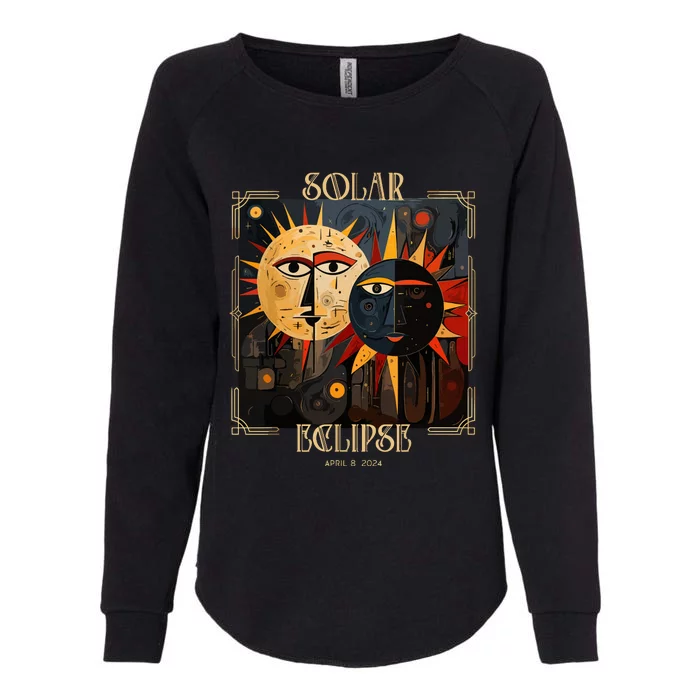 Art Solar Eclipse 2024 Sun Totality April 8th America Womens California Wash Sweatshirt