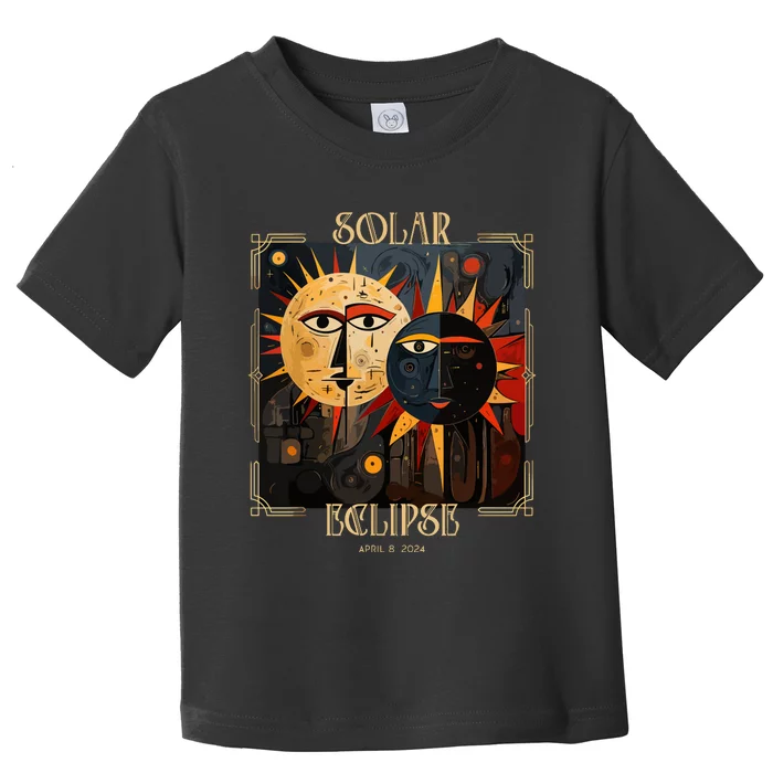 Art Solar Eclipse 2024 Sun Totality April 8th America Toddler T-Shirt