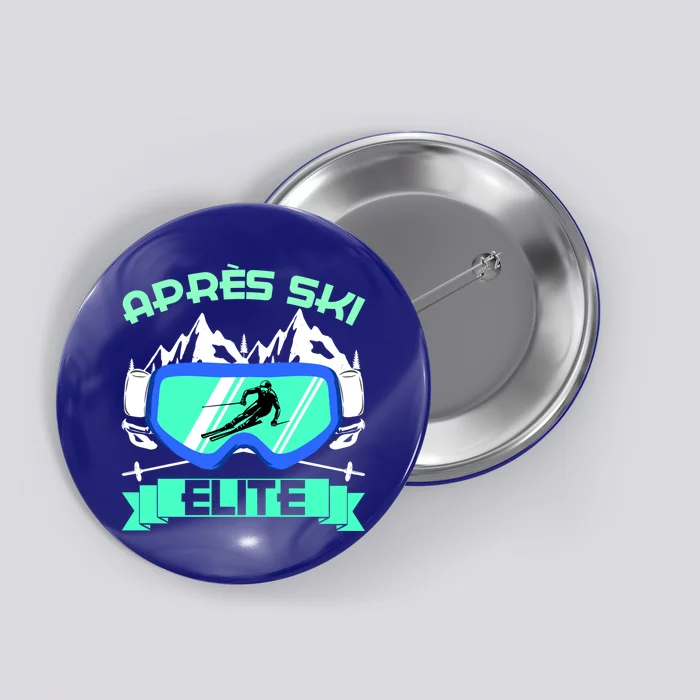 Apres Ski Elite Skiing Snowboarding Skiing Gift Button