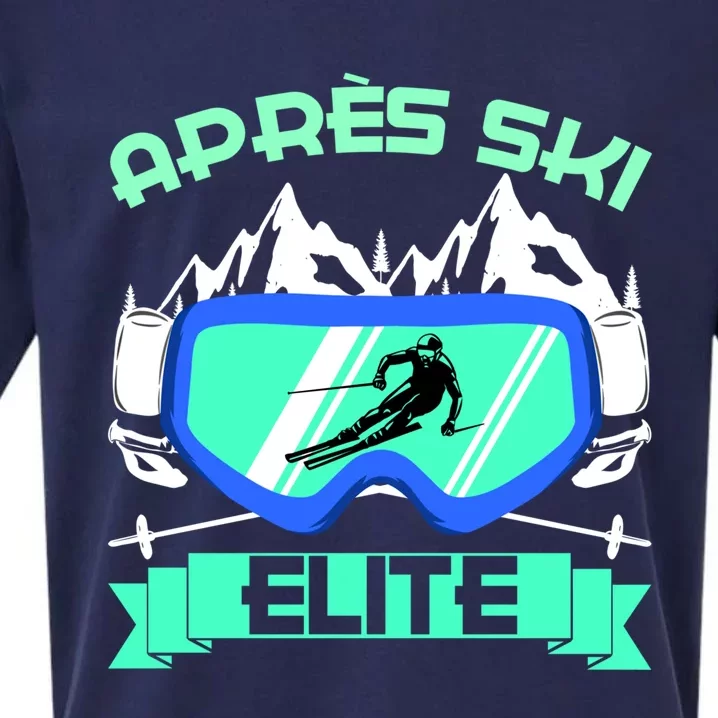 Apres Ski Elite Skiing Snowboarding Skiing Gift Sueded Cloud Jersey T-Shirt