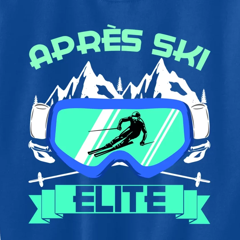 Apres Ski Elite Skiing Snowboarding Skiing Cute Gift Kids Sweatshirt