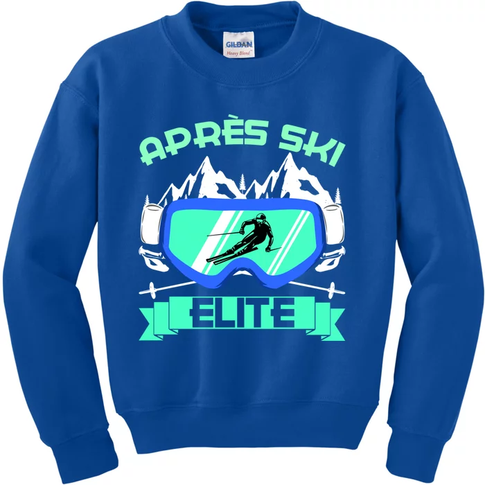 Apres Ski Elite Skiing Snowboarding Skiing Cute Gift Kids Sweatshirt