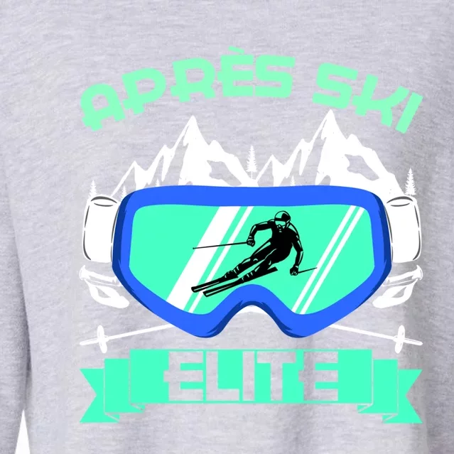 Apres Ski Elite Skiing Snowboarding Skiing Cute Gift Cropped Pullover Crew