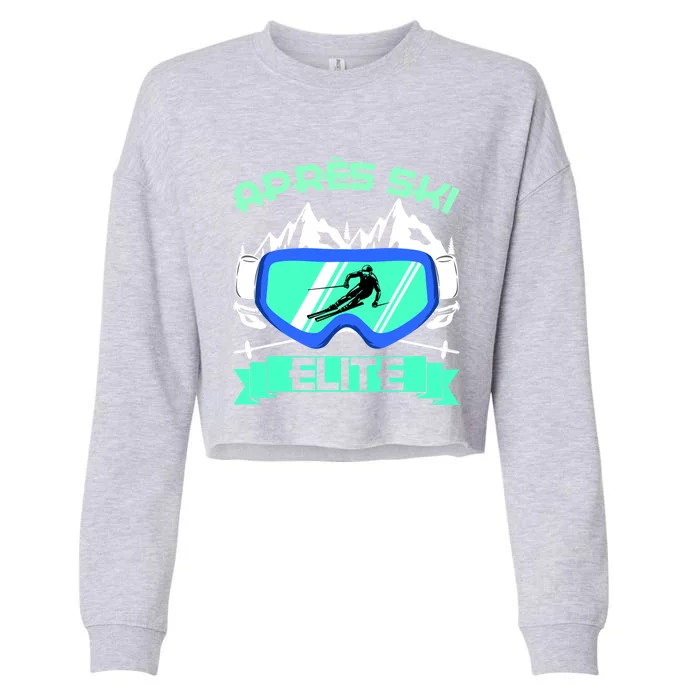 Apres Ski Elite Skiing Snowboarding Skiing Cute Gift Cropped Pullover Crew